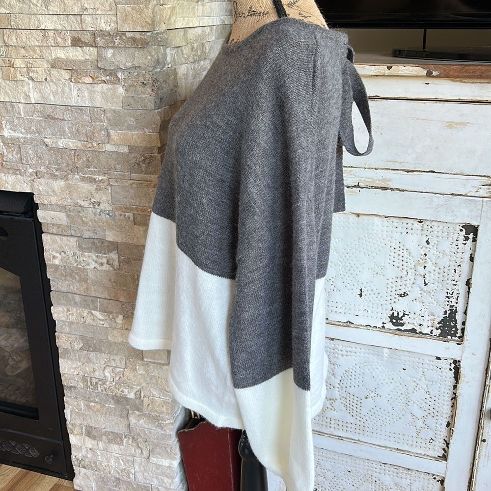 C+D+M Patchwork Color Block Knitted Sweater Gray … - image 6